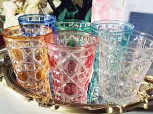 Juego de Vasos de Vidrio con Patrón de Diamantes Coloridos, 6 Piezas, Vasos de Chupito de Colores, Juego de Regalo para Bar y Hogar, Regalo para Festivales, Regalos de Boda - Product Image 5