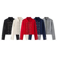 Vêtements d'été pour femmes en gros PB&ZA, style européen et américain, veste à épaulettes avec fermeture éclair et décoration métallique