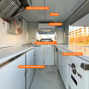 Camion de restauration mobile moderne et tendance en acier inoxydable brillant pour burgers, hot-dogs et pizzas - Product Image 2