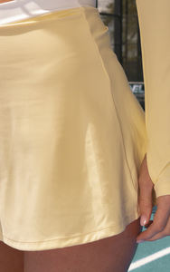 Celana pendek atletik ringan pinggang tinggi rok tenis warna kontras desain Gym rok dengan kantong - Product Image 5