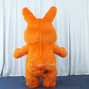 Orange vif <span class=keywords><strong>pas</strong></span> <span class=keywords><strong>cher</strong></span> gonflable <span class=keywords><strong>lapin</strong></span> ensemble mignon dessin animé <span class=keywords><strong>lapin</strong></span> adulte pâques noël Halloween carnaval fête mascotte Costume - Product Image 3