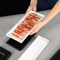 Plateau de service en mélamine Assiette plate en plastique Grill rectangulaire Barbecue Assiettes à steak