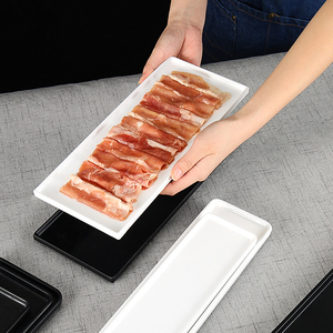Melamin Serviert ablett Kunststoff Flach platte Rechteckiger Grill Barbecue Dish Steak Teller - Product Image 6