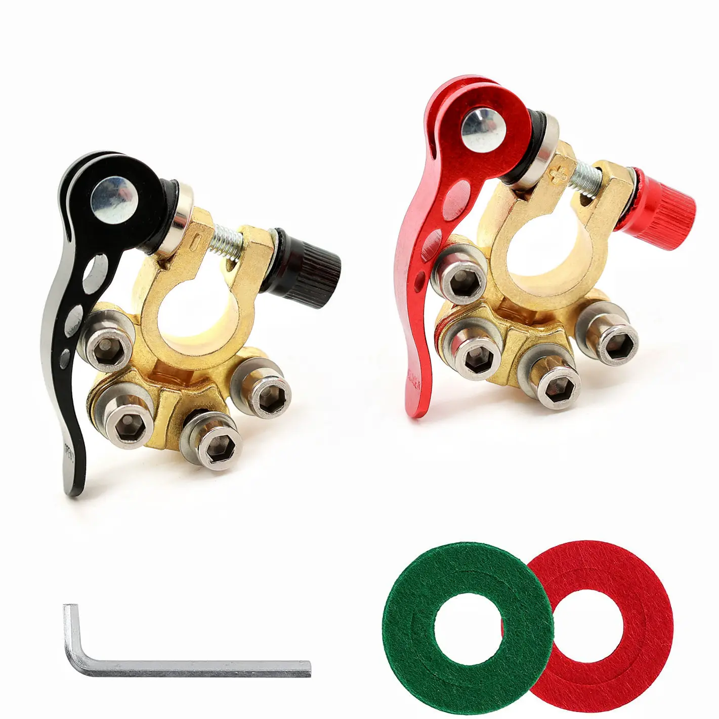 Zinc Alloy Battery Post Terminal  Pair of Battery Terminal Clamp Quick Connector for 12V 6V 24V Boat Race Car