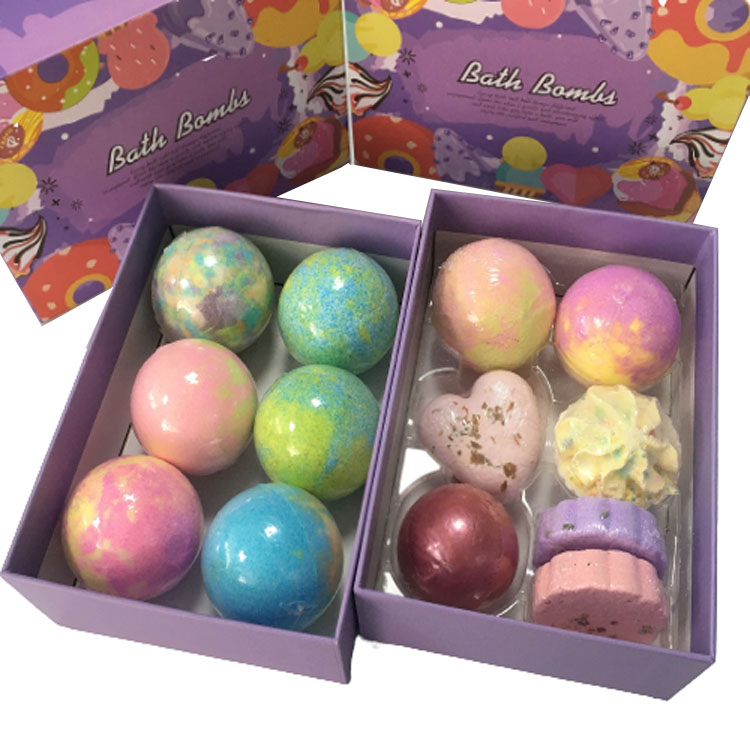 Oem цветное мыло ручной работы на заказ оптом Радужный кекс мяч Подарочный набор органические Бомбочки для ванны