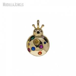 PM50500 Pendentif en cuivre plaqué or <span class=keywords><strong>micro</strong></span>-pavé avec zircone cubique pour coccinelle miraculeuse insecte breloque animale pour la fabrication de bijoux à bricoler soi-même - Product Image 4