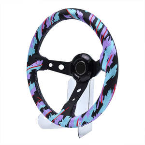 <span class=keywords><strong>Volant</strong></span> de course modifié et amélioré, personnalisé, trois couleurs, 320 mm, brodé, 3 branches, plateau profond, pour drift - Product Image 2