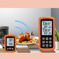 Thermomètre à viande intelligent à double sonde, portée 328 pieds, sondes en acier inoxydable, corps en plastique, étanche, numérique sans fil pour cuisine et fumoir