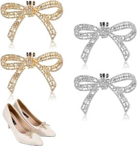 Pcs Rhinestone Bow Shoe Clips Detachable Decorative Shoe Clips Rhinestone Bows For Shoes Sparkling Jewelry For <b>Heels</b> Decoration - Product Image 1