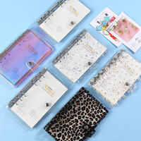 Organiseur de budget personnalisé en PVC holographique laser, classeur à 6 trous, carnet à feuilles mobiles, organiseur d'épargne, planificateur de budget personnel