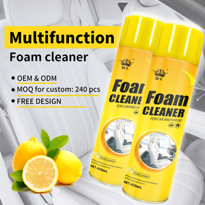 Nettoyant mousse multifonction 650 ml, agent de nettoyage en profondeur, nettoyant pour la maison, la voiture, le <span class=keywords><strong>cuir</strong></span>, les canapés, spray mousse avec brosse - Product Image 2