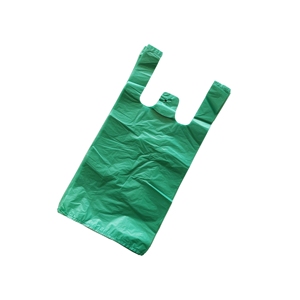 Bolsa de Compras de Plástico PE Desechable para Supermercado, Tipo Camiseta, con Refuerzo Lateral - Product Image 1