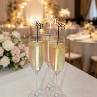 Agitateurs de boissons personnalisés avec initiales, 4, 6 et 7 pouces, pour fêtes, mariages, anniversaires, enterrements de vie de jeune fille et anniversaires de mariage