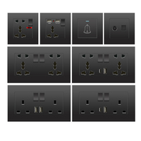 Interrupteur d'éclairage 13A UK, prise USB Type-C universelle 18W à charge rapide intelligente, prise murale électrique double USB AC 110-250V