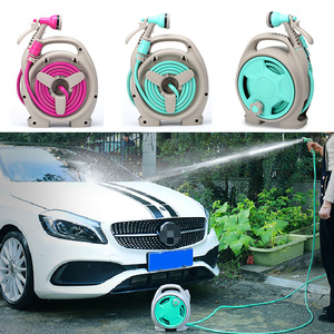 Car Water <b>Hose</b> <b>Reel</b> Set 23x13.5x23Cm High <b>Pressure</b> Garden <b>Hose</b> With Gun <b>For</b> Car <b>Washing</b> And Outdoor Use - Product Image 1