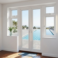 Porte coulissante panoramique moderne en aluminium NFRC AS2047 CE avec écran en acier inoxydable, cadre fin, grand vitrage, isolation thermique pour balcon, patio, porte métallique pour maisons, porte intérieure avec cadre
