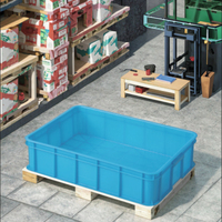 Caisse en plastique HDPE solide de haute qualité, empilable, écologique, recyclable, pour la chaîne du froid, idéale pour le stockage des fruits