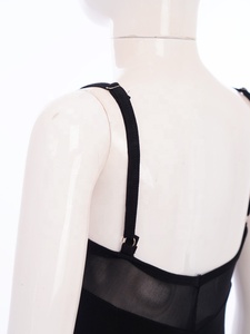 Conjunto de 2 piezas de leotardo de ballet para niñas con camisola y pantalones cortos de spandex y nailon con espalda de malla, ideal para gimnasia y danza, personalizable para actuaciones. - Product Image 5