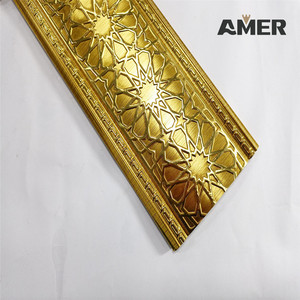 Vỏ Trần Xốp Chống Thấm Nước Màu Vàng Sang Trọng Của Nhà Máy Bán Sỉ Vỏ Trần Hình Chữ PS Cho Nội Thất Vỏ Trần Hình Vương Miện - Product Image 4