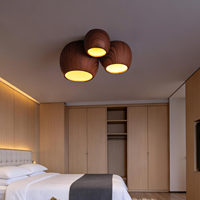 Plafonnier LED moderne en ciment à grain de bois pour restaurant, salle à thé, comptoir de bar, couloir, hall d'entrée, poterie