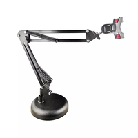 Support de téléphone portable universel Rayyu à bras métallique réglable et base cellulaire robuste à col long – Compatible avec la plupart des tailles de smartphones et tablettes