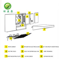 Machine intégrée de circulation d'air intérieur, d'extraction et de purification des fumées d'huile Lv Yi Kang, hotte de cuisine tout-en-un 1000kg