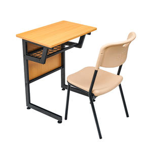 Ensemble bureau et chaise pour lycéens, <span class=keywords><strong>cadre</strong></span> en acier durable avec surface spacieuse, idéal pour les études quotidiennes des adolescents - Product Image 1
