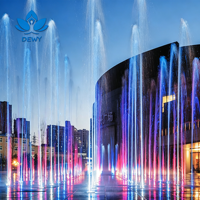 Fuente de Agua con Chorros de Agua Tipo Jet, Acero Inoxidable SS304, Diseño 3D Gratuito con Chorros LED Subacuáticos Controlados por Programa para Plazas Comerciales