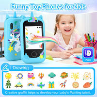 Téléphone intelligent jouet pour enfants de 2,8 pouces avec capteur d'image CMOS, cadeau de Noël pour l'apprentissage et le jeu, appareil photo, jeu, téléphone