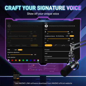 Đối với maono pd200x năng động microphone XLR/USB có dây chơi game ghi âm streaming Máy tính để bàn Kim loại mic TAP-to-Mute Gain Knob phần mềm - Product Image 3