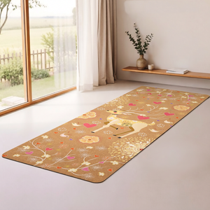 Tapete de <span class=keywords><strong>Yoga</strong></span> y Pilates de Corcho con Líneas de Posición, Antideslizante, <span class=keywords><strong>para</strong></span> <span class=keywords><strong>Principiantes</strong></span>, con Logotipo Personalizado - Product Image 3