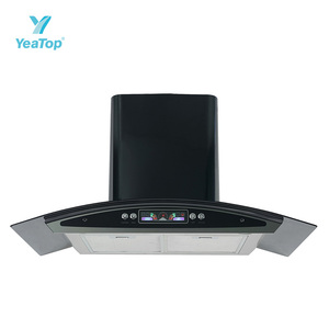 <span class=keywords><strong>Hotte</strong></span> de cuisine murale en acier inoxydable avec verre incurvé de 90 cm - Product Image 2