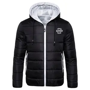 Holesale-abrigo de burbujas cálido para hombre, chaquetas de invierno personalizadas con capucha