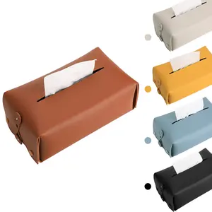 PU Tissue Box Cover Rechteckiger Tissue Box Holder Container Organizer Spender für Car Office Home Schreibtische und Tische