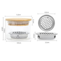 Gobelet de nettoyage pour pinceaux à ongles, nouvelle technologie, en verre cristal, avec filtre en maille d'acier inoxydable, outil pour paillettes et pinceaux de photothérapie