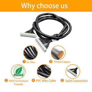 สายไฟฟ้าหุ้มฉนวน PVC ทองแดงชุบ UL 1007 สีดำ แบบกำหนดเองได้ ขั้วต่อ STOCKO 20 พิน 24AWG - Product Image 5