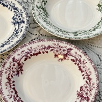 Assiette en céramique de style français vintage, luxe léger, 8 pouces, pour la maison, dessert, petit-déjeuner occidental, pâtes