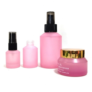 <b>Empty</b> Luxury Gradient Green Frosted 30ml Slant Shoulder Glass Dropper <b>Bottle</b> for Essential Oil Face Cream Custom Color Gift Box - Product Image 4