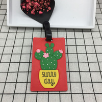 Étiquettes de bagages en PVC souple fabriquées par le fabricant, style cactus, personnalisables