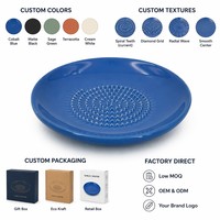 Gratte-ail en céramique bleu cobalt brillant de 11,9 cm avec dents en spirale pour gingembre, fromage, zeste de chocolat – Outil de cuisine – Offre spéciale