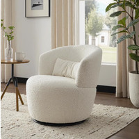 Chaise longue pivotante en acier recouverte de laine d'agneau pour salon, hôtel, balcon - Meubles de maison modernes minimalistes