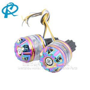 LED Motorrad Lenker Griffe Stangen enden Stecker Lenker Schieber Brennen Titan Lenker End stecker mit leichtem Zubehör - Product Image 5