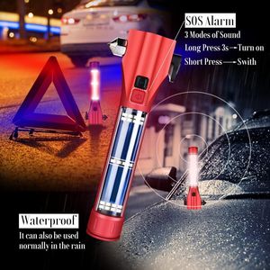 Martillo de Rescate Táctico Multifuncional con Linterna y Alarma SOS, Impermeable, para Uso en Emergencias de Automóviles - Product Image 1