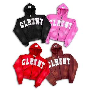 Custom Heavyweight 100% Cotton Sun Faded Washed Hoodie <strong>Set</strong> Distressed Embroidery Sweatpants For Winter High Quality Sun Faded