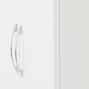 خزانة ملابس خشبية قائمة بذاتها بتصميم عصري باللون الأبيض مع بابين، أثاث غرفة نوم لتخزين الملابس - Product Image 5