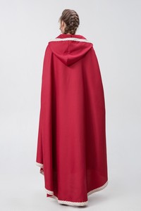 Disfraz <span class=keywords><strong>de</strong></span> <span class=keywords><strong>Caperucita</strong></span> <span class=keywords><strong>Roja</strong></span> para Halloween, Estilo Gótico, Conjunto <span class=keywords><strong>de</strong></span> Disfraz para Cosplay, <span class=keywords><strong>Capa</strong></span>, Top y Vestido Largo - Product Image 6
