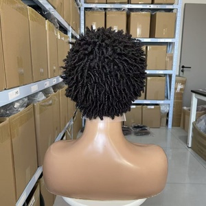 Perruque abordable 13x4 Lace Front <span class=keywords><strong>coupe</strong></span> Pixie, <span class=keywords><strong>cheveux</strong></span> humains brésiliens naturels bouclés Pixie, densité 180%, pré-épilée pour femmes noires - Product Image 5