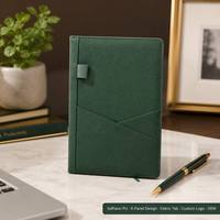 Individuelles Logo Saffiano PU Veganes Leder Hardcover Notizbuch Großhandel A5 OEM X-Form Panel Diagonale Naht Büro Geschenk