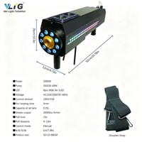 Pistolet à fumée 2000W avec LED, lanceur de brouillard portatif pour DJ, scène, boîte de nuit, fête, bar, spectacle