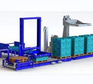 Plastic crate stacker pallet robot,automatic caton box palletizing machine